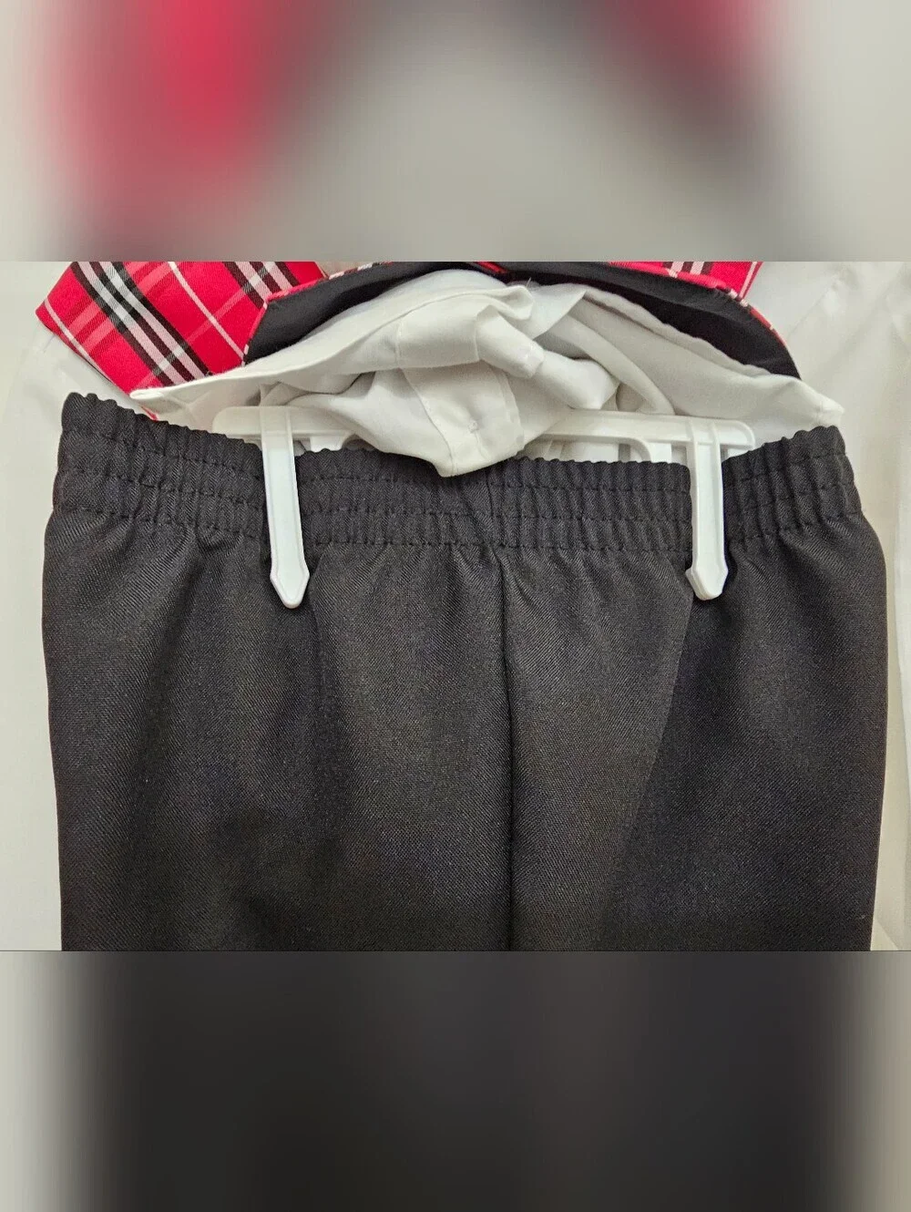 Red Plaid Vest with Black Pants Set Toddler Boy Size 5